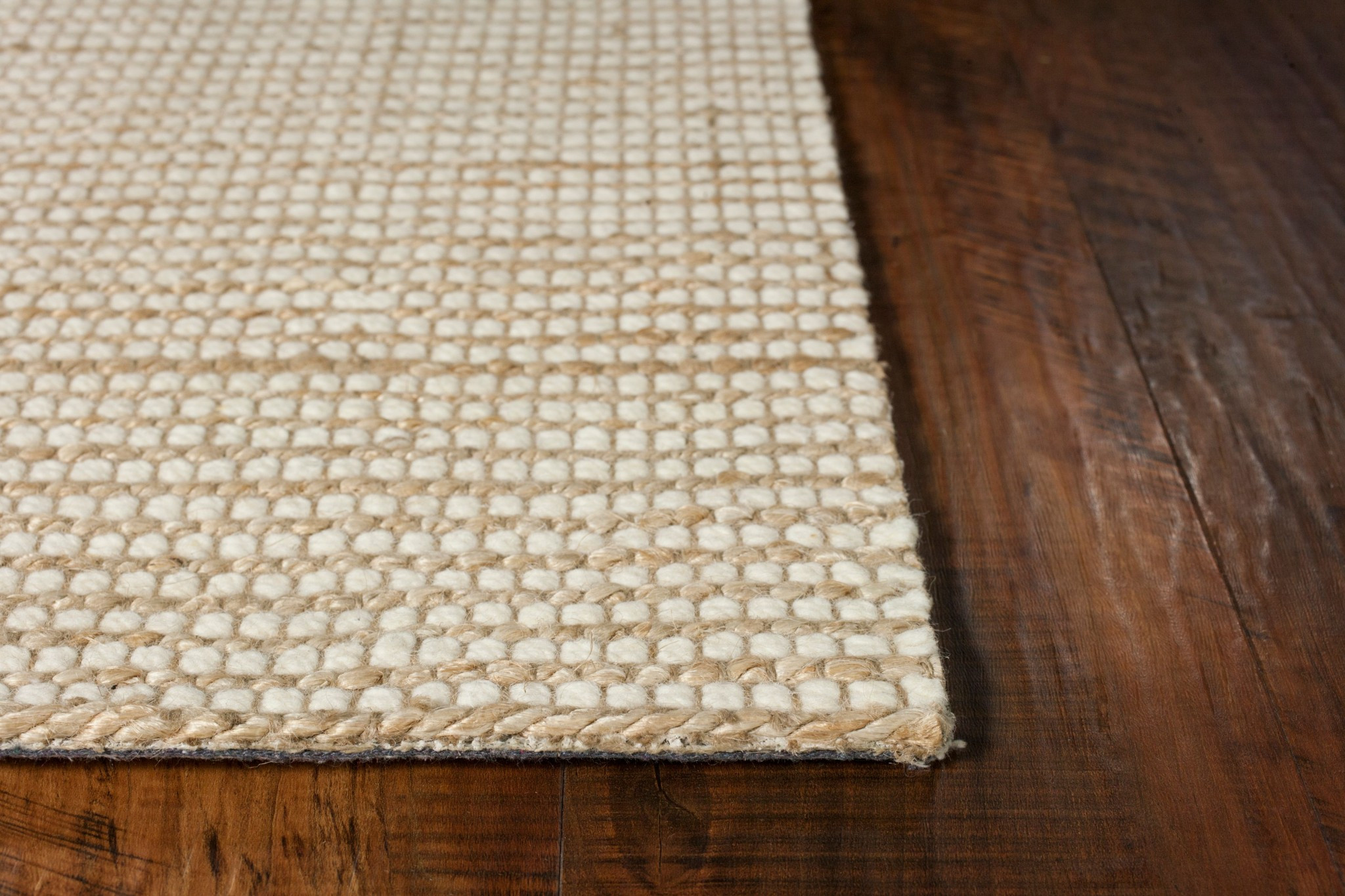 5'x7' Ivory Hand Woven Jute And Wool Indoor Area Rug - Image 4