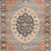 3'x5' Blue Hand Woven Oval Medallion Indoor Area Rug