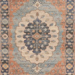 3'x5' Blue Hand Woven Oval Medallion Indoor Area Rug