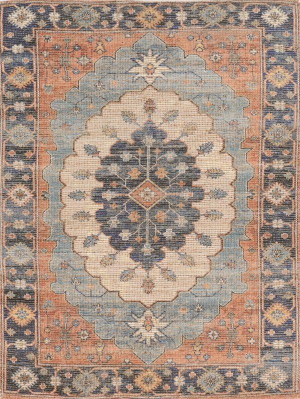 3'x5' Blue Hand Woven Oval Medallion Indoor Area Rug