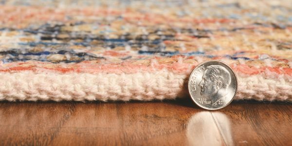 3'x5' Blue Hand Woven Oval Medallion Indoor Area Rug - Image 4