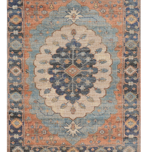 5'x7' Blue Hand Woven Floral Medallion Indoor Area Rug