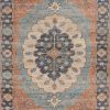 5'x7' Blue Hand Woven Floral Medallion Indoor Area Rug - Image 2