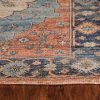 5'x7' Blue Hand Woven Floral Medallion Indoor Area Rug - Image 3