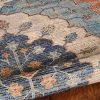 5'x7' Blue Hand Woven Floral Medallion Indoor Area Rug - Image 5
