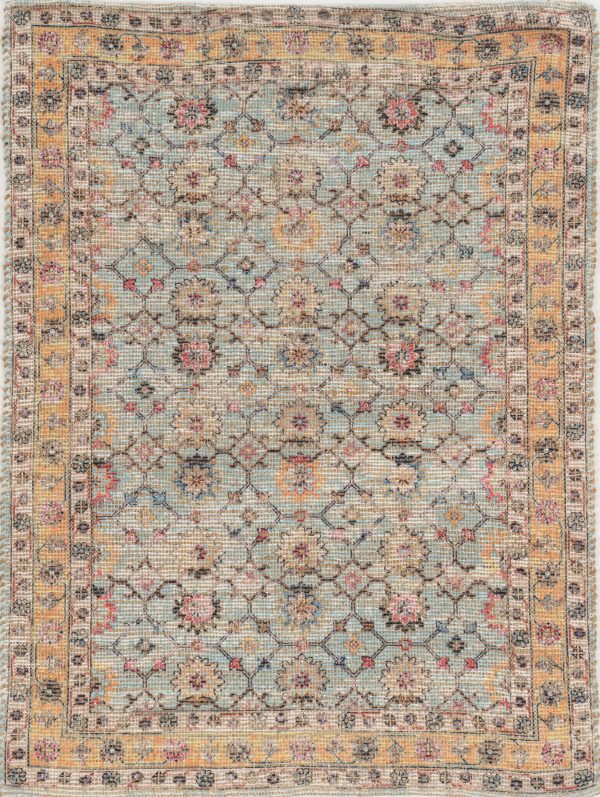 3'x5' Spa Green Hand Woven Floral Indoor Area Rug - Image 2