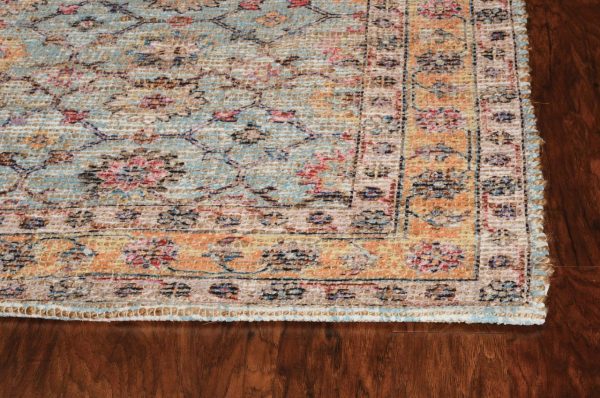 3'x5' Spa Green Hand Woven Floral Indoor Area Rug - Image 3