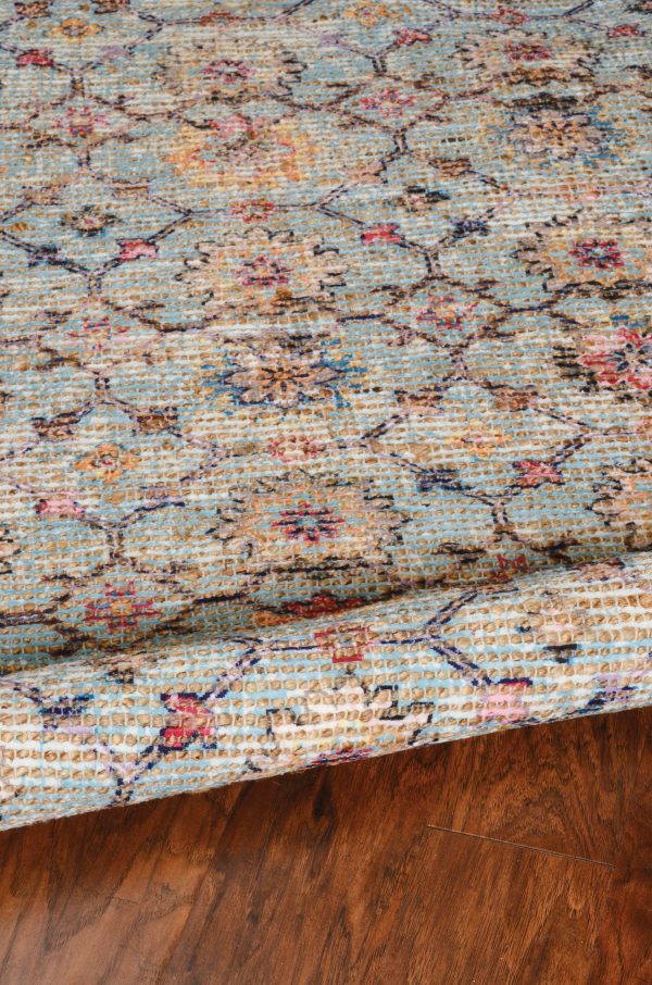 3'x5' Spa Green Hand Woven Floral Indoor Area Rug - Image 4