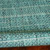 8' Round Teal Geometric Pattern Indoor Outdoor Area Rug - Image 4