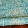 5'x7' Teal Machine Woven UV Treated Abstract Brushstrokes Indoor Outdoor Area Rug