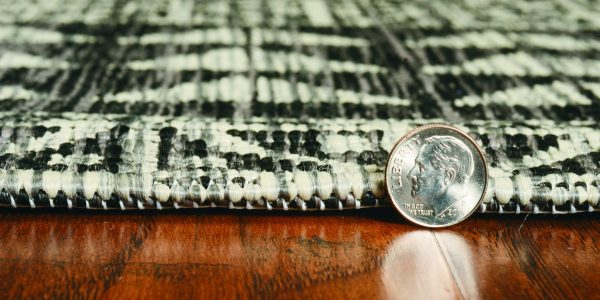 8' Charcoal Machine Woven UV Treated Scandinavian Indoor Outdoor Round Area Rug - Image 3