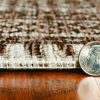 8' Round Mocha Geometric Pattern Indoor Outdoor Area Rug - Image 3