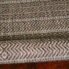 8' Round Mocha Geometric Pattern Indoor Outdoor Area Rug - Image 4