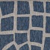 8' Blue Grey Machine Woven UV Treated Animal Print Indoor Outdoor Round Area Rug - Image 2