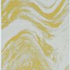 5'x7' Ivory Gold Machine Woven UV Treated Abstract Waves Indoor Outdoor Area Rug - Image 2