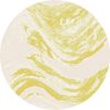 8' Ivory Gold Machine Woven Abstract Waves Round Indoor Outdoor Area Rug