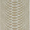 8' Ivory Machine Woven UV Treated Animal Print Indoor Outdoor Round Area Rug - Image 2