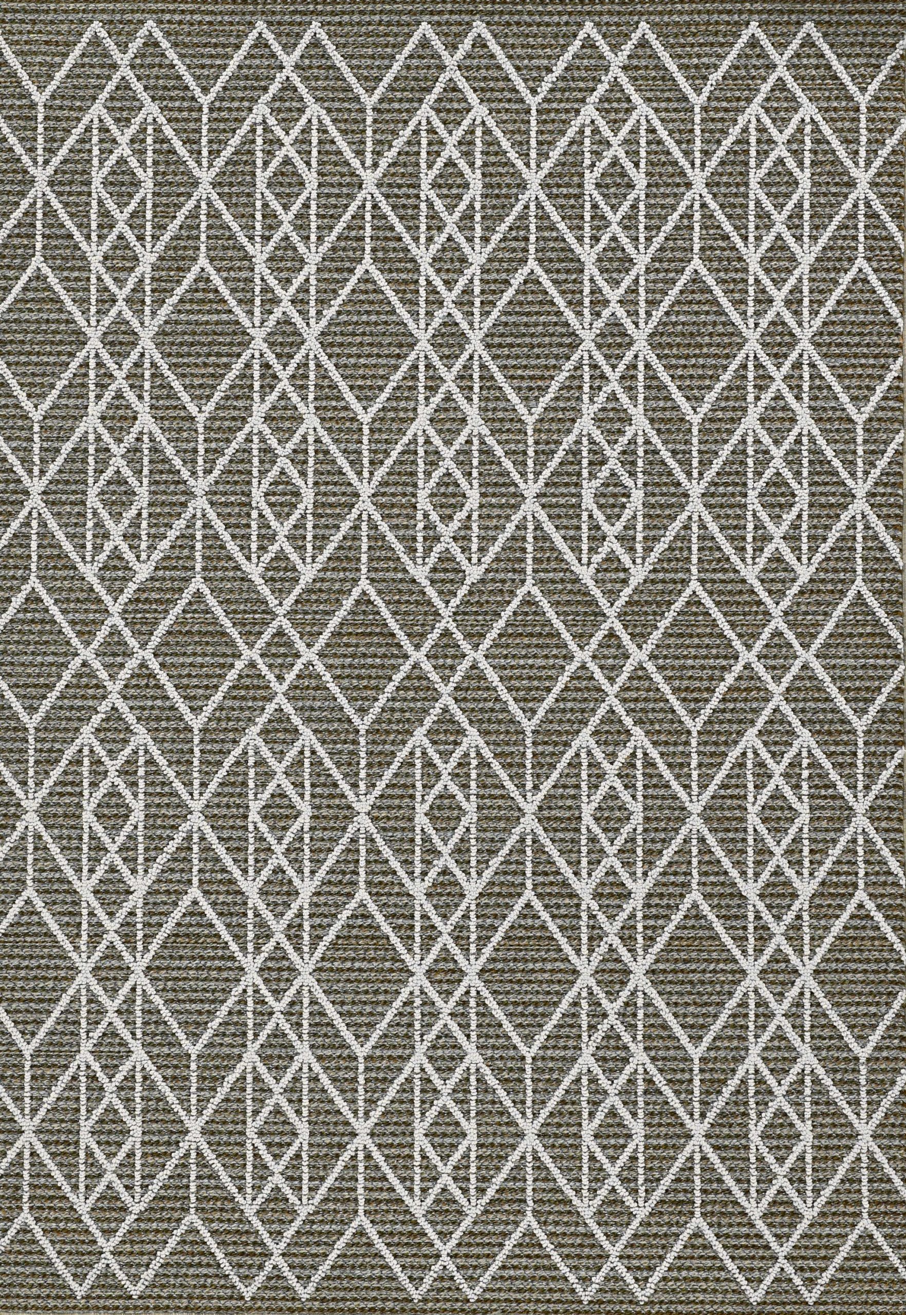 4'x6' Grey Machine Woven UV Treated Geometric Indoor Outdoor Area Rug - Image 4