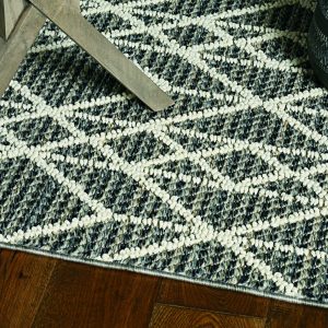 5'x8' Grey Machine Woven UV Treated Geometric Indoor Outdoor Area Rug