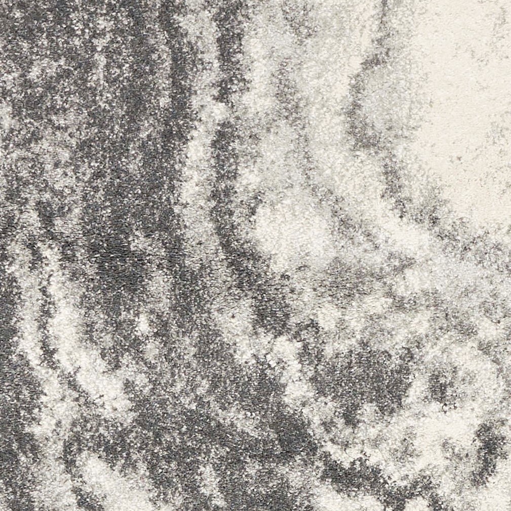 7' x 9' Ivory or Grey Abstract Marble Design Indoor Area Rug - Image 2