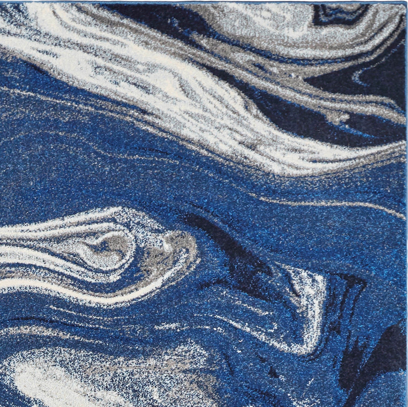 5' x 7' Blue Abstract Design Indoor Area Rug - Image 2