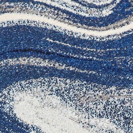 5' x 7' Blue Abstract Design Indoor Area Rug - Image 3