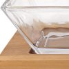 4 Mouth Blown Crystal Hostess Set   4 pc With 3 Glass Condiment or Dip Bowls on a Wood Tray - Image 3