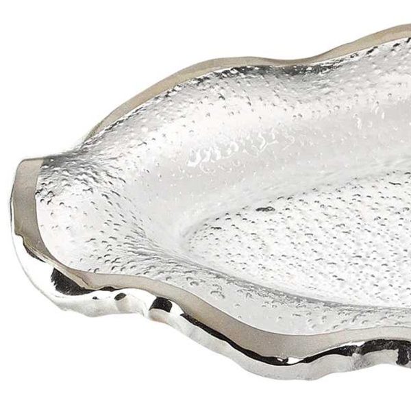 14 Mouth Blown Wavy Edge Silver Platter - Image 3