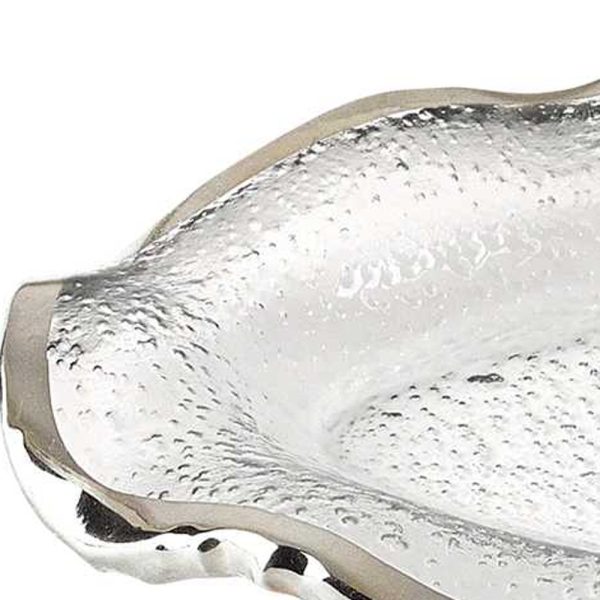 14 Mouth Blown Wavy Edge Silver Platter - Image 4