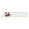 18 Mouth Blown Rectangular Edge Gold Leaf Serving Platter or Tray