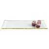 18 Mouth Blown Rectangular Edge Gold Leaf Serving Platter or Tray - Image 2