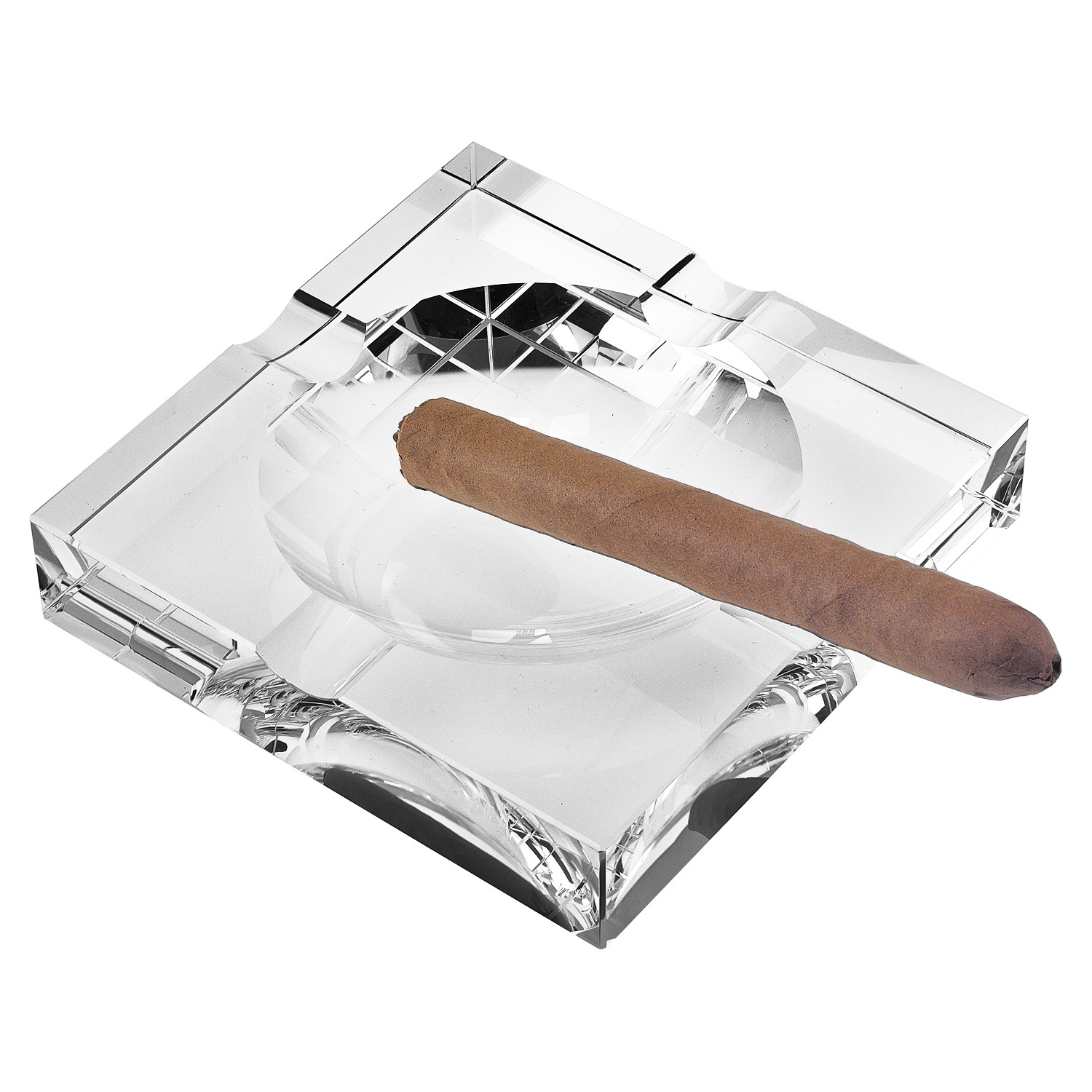 5 Hand Crafted Square Crystal Cigar Ash Tray - Image 2