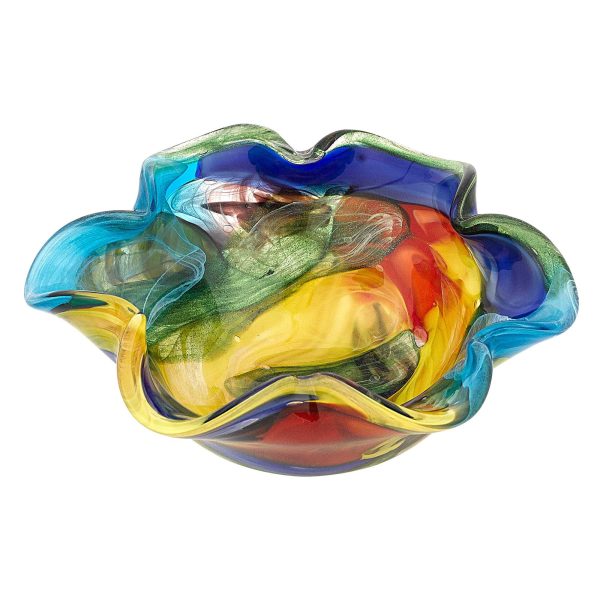 85 MultiColor Art Glass Floppy Centerpiece Bowl - Image 3