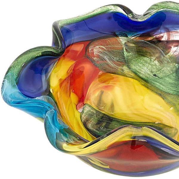 85 MultiColor Art Glass Floppy Centerpiece Bowl - Image 4
