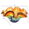 17 Mouth Blown Floppy Design Art Glass Centerpiece Bowl - Image 4