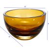 6 Mouth Blown European Made Lead Free Amber Crystal Bowl - Image 4