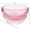 6 Mouth Blown European Made Lead Free Pink Crystal Bowl - Image 4