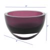 6 Mouth Blown European Made Lead Free Purple Crystal Bowl - Image 4
