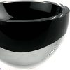 6 Mouth Blown Crystal European Made Lead Free Jet Black Bowl - Image 2