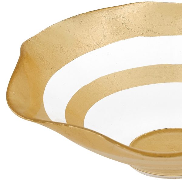85 Glass Authentic Gold Leaf Decorated All Purpose Bowl - Image 4