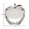 Gold Crystal Faceted Apple Paperweight with Gold Leaf - Image 2