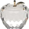 Gold Crystal Faceted Apple Paperweight with Gold Leaf - Image 4