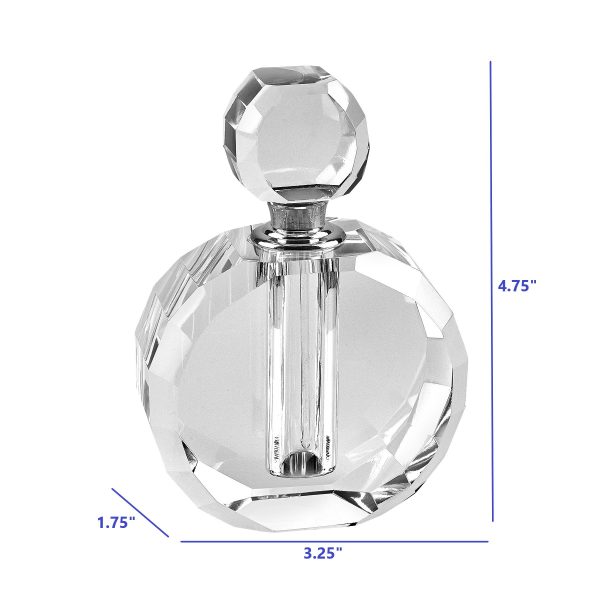 Hand Crafted Crystal Round Perfume Bottle - Image 4