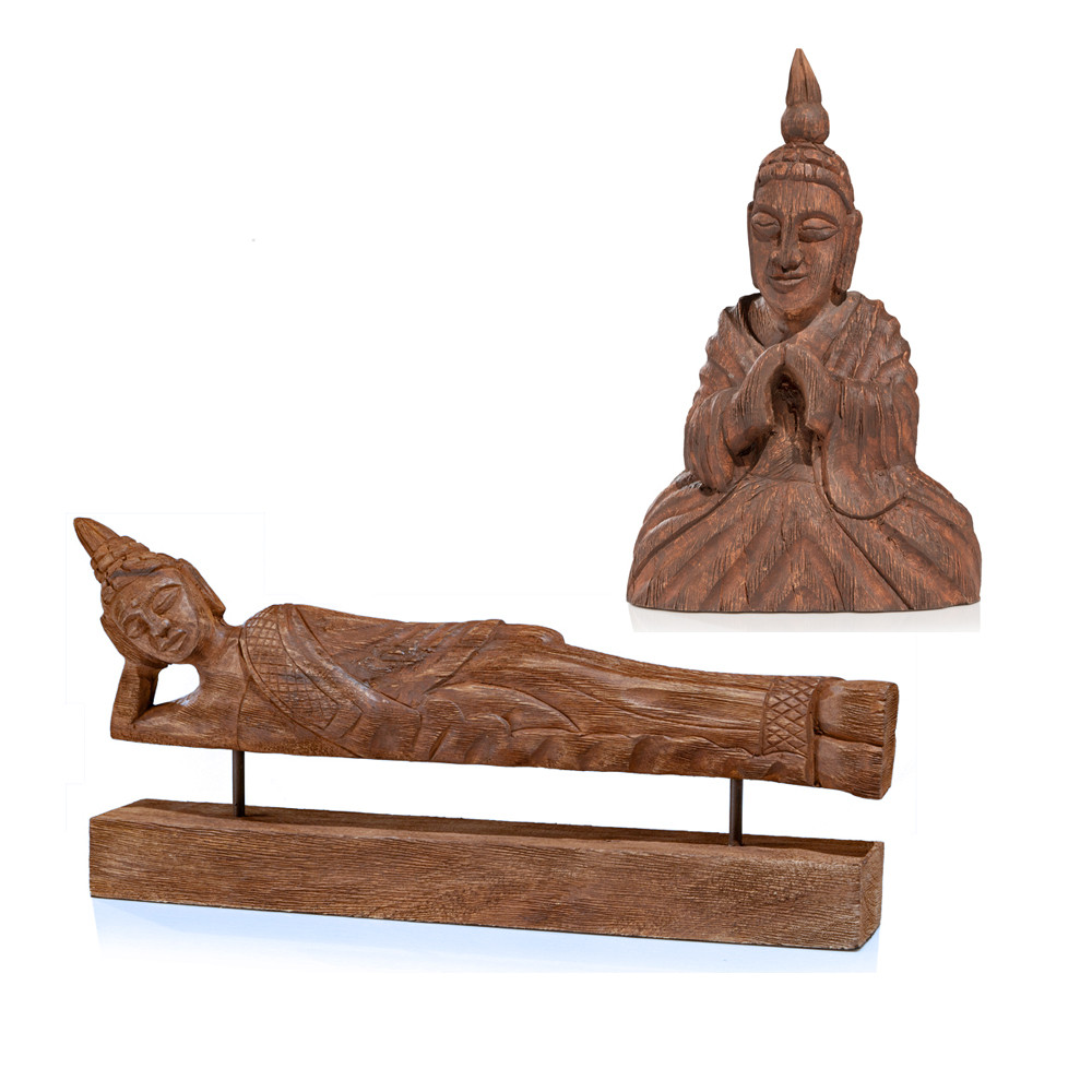 Wooden Seated Buddha Sculpture - Image 2
