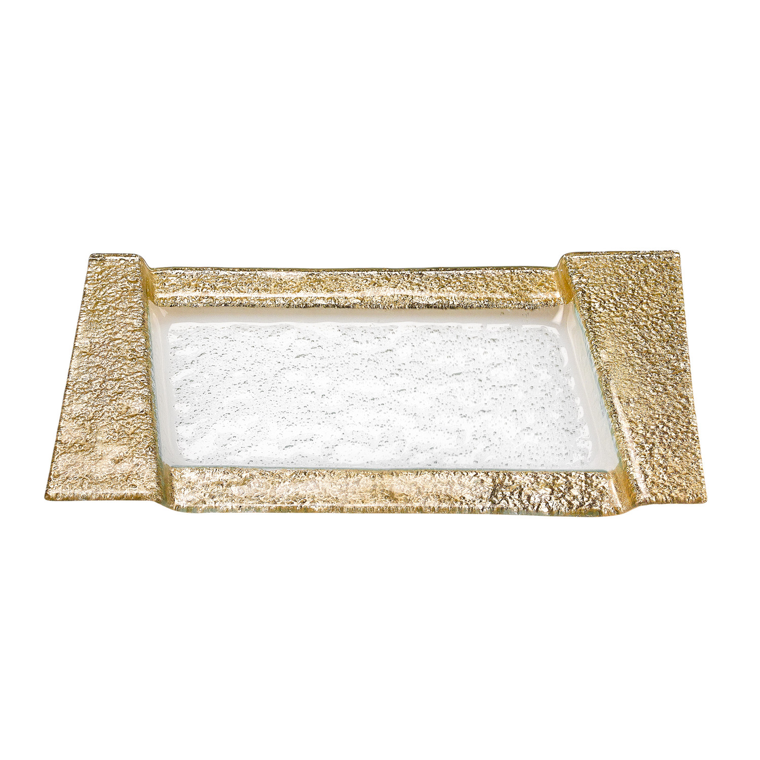 13" Handcrafted Gold Snack or Vanity Tray - Image 3