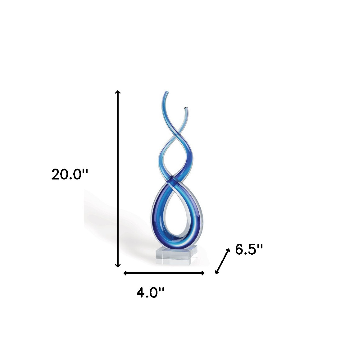 20 Blue Art Glass Centerpiece - Image 2