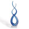 9 Blue Art Glass Centerpiece