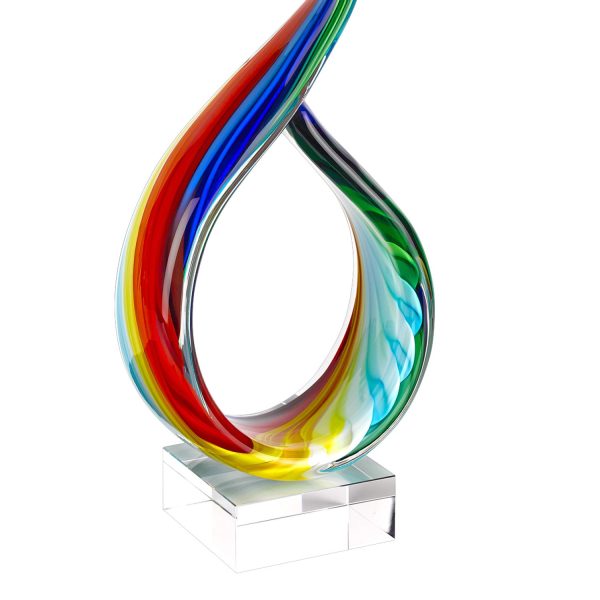 18 MultiColor Art Glass Centerpiece on Crystal Base - Image 2