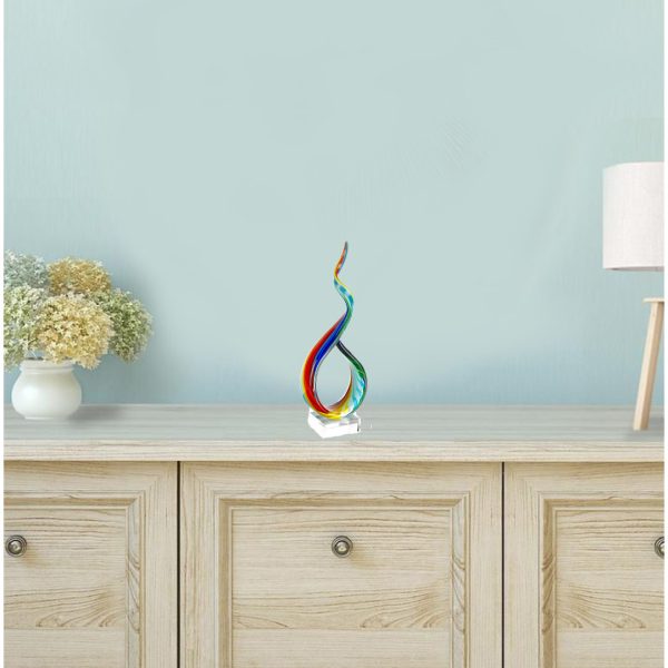 18 MultiColor Art Glass Centerpiece on Crystal Base - Image 3