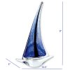 9 Blue Art Glass Sailboat - Image 4